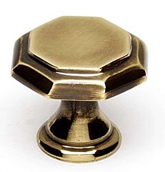 Alno Contemporary Series 1-1/8" (29mm) Overall Length Geometric Cabinet Knob 11/16" (17.5mm) Base Diameter 1" (25.4mm) Projection in Polished Antique Finish