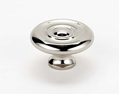 Alno Rope Collection 1-1/4" (32mm) Diameter Cabinet Mushroom Knob 5/8" (16mm) Base Diameter 1" (25.4mm) Projection, in Polished Nickel Finish