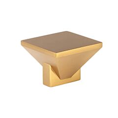 Contemporary Style 1-19/32" (40.5mm) Overall Length Aurum Brushed Gold Square Kitchen Cabinet Door Drawer Knob