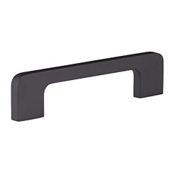 Contemporary Style 3-3/4" (96mm) and 5-1/16" (128mm) Dual Hole Center to Center, 5-5/16" (135mm) Overall Length Flat Black Metal Kitchen Cabinet Pull/Handle
