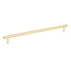 Contemporary 12-5/8" (320mm) Center to Center, Overall Length 14-3/16 Inch Satin Brass Cabinet Pull/Handle