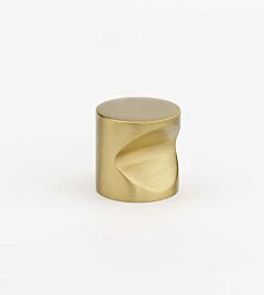 Alno Contemporary Series 1" (25.4mm) Diameter Cylindrical Knob 1" (25.4mm) Projection in Satin Brass Finish