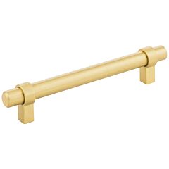 Key Grande Style 5-1/16 Inch (128mm) Center to Center, Overall Length 6-5/8 Inch Brushed Gold Cabinet Pull/Handle