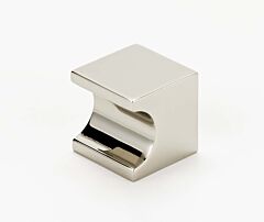 Alno Contemporary Series 3/4" (19mm) Length Cube Block Finger Pull 3/4" (19mm) Projection in Polished Nickel Finish