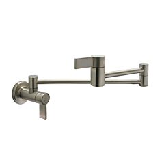 Wall Mounted Pot Filler Faucet with High-efficiency Recessed Aerator, PVD Satin Nickel