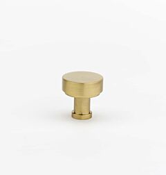 Alno Moderne Collection 1" (25.4mm) Diameter Round Flat Cabinet Knob in Satin Brass Finish