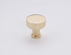 Alno Moderne Collection 1" (25.4mm) Diameter Round Flat Cabinet Knob in Polished Brass Finish