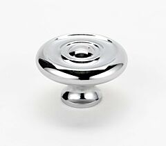 Alno Rope Collection 1-3/4" (44mm) Diameter Cabinet Mushroom Knob 3/4" (19mm) Base Diameter 1" (25.4mm) Projection, in Polished Chrome Finish