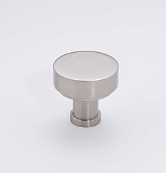 Alno Moderne Collection 1-1/8" (29mm) Diameter Round Flat Cabinet Knob in Satin Nickel Finish