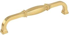 Jeffrey Alexander Audrey Collection 6-5/16" (160mm) Center to Center, 6-13/16" (173.5mm) Overall Length Brushed Gold Cabinet Pull/Handle
