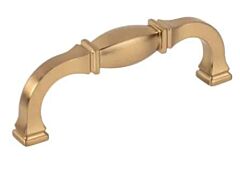 Jeffrey Alexander Audrey Collection 3-3/4" (96mm) Center to Center, 4-1/4" (108mm) Overall Length Satin Bronze Cabinet Pull/Handle