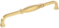 Jeffrey Alexander Audrey Collection 12" (305mm) Center to Center, 12-5/8" (320mm) Overall Length Brushed Gold Cabinet Pull/Handle