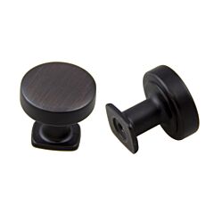 Manhattan / Vail Collection Modern Style Brushed Oil-Rubbed Bronze Cabinet Hardware Knob, 1-1/4" (32mm) Diameter