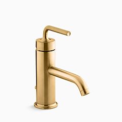 PURIST Single-handle bathroom sink faucet with straight lever handle, 1.2 gpm, Vibrant Brushed Moderne Brass