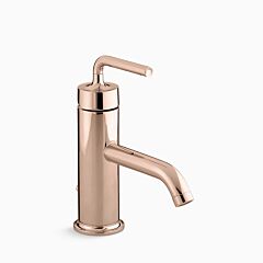 PURIST Single-handle bathroom sink faucet with straight lever handle, 1.2 gpm, Vibrant Rose Gold