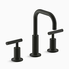 PURIST Widespread bathroom sink faucet with lever handles, 5-1/2" Spout Reach, Matte Black
