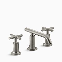 PURIST Widespread bathroom sink faucet with cross handles, 1.2 gpm, Vibrant Brushed Nickel