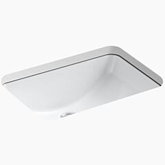 Kohler Ladena 20-7/8" x 14-3/8" x 8-1/8" Undermount Single Bowl with Glazed Underside, White Rectangular Bathroom Sink