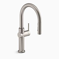 CRUE Pull-down kitchen sink faucet with three-function sprayhead, Vibrant Stainless