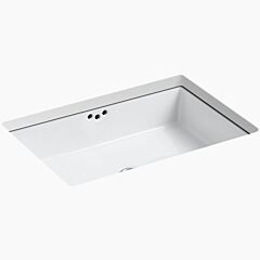 Kohler Kathryn 23-7/8" x 15-5/8" x 6-1/4" Undermount Single Bowl, White Rectangular Bathroom Sink