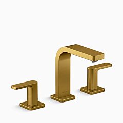 PARALLEL Widespread bathroom sink faucet, 1.2 gpm, Vibrant Brushed Moderne Brass