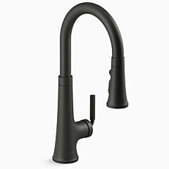 TONE Pull-down kitchen sink faucet with three-function sprayhead, Matte Black