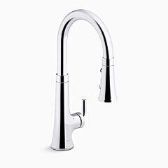 TONE Touchless pull-down kitchen sink faucet with KOHLER Konnect and three-function sprayhead, Polished Chrome