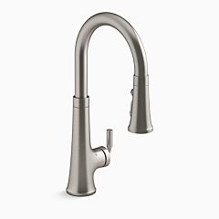 TONE Touchless pull-down kitchen sink faucet with KOHLER Konnect and three-function sprayhead, Vibrant Stainless
