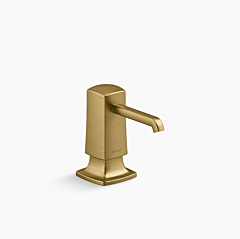 Kohler Graze Soap / Lotion Dispenser, Vibrant Brushed Moderne Brass
