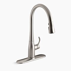 Kohler Simplice 596 1.5 GPM Single Hole Pull Down Kitchen Faucet with 3 Function Sprayhead