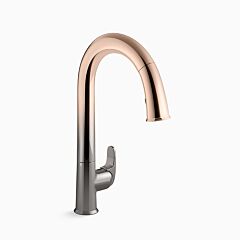 SENSATE Touchless pull-down kitchen sink with two-function sprayhead, Vibrant Ombre Titanium/Rose Gold