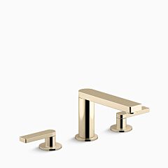 COMPOSED Widespread bathroom sink faucet with lever handles, 1.2 gpm, Vibrant French Gold
