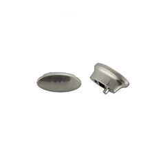 Furniture Collection Oval Diecast Style Satin Nickel Cabinet Hardware Knob, 1-11/16" (43mm) Overall Length