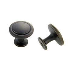 Traditional Style Mushroom Deco Weathered Black Cabinet Hardware Knob, 1-1/4" (32mm) Diameter