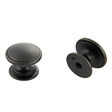 Round Traditional Style Weathered Black Cabinet Hardware Knob, 1-1/4" (32mm) Diameter