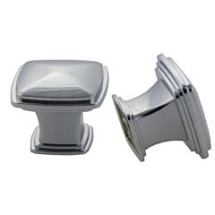 Charlotte Collection Traditional Style Polished Chrome Cabinet Hardware Knob, 1-1/4" (32mm) Overall Length