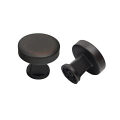 Colorado Collection Contemporary Style Brushed Oil-Rubbed Bronze Cabinet Hardware Knob, 1-1/4" (32mm) Diameter