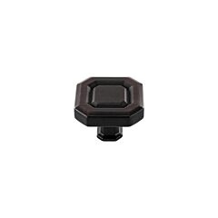 Florence Collection Contemporary Style Oil Rubbed Bronze Cabinet Hardware Knob, 1-9/16" (39.5mm) Overall Length