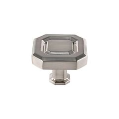 Florence Collection Contemporary Style Satin Nickel Cabinet Hardware Knob, 1-9/16" (39.5mm) Overall Length