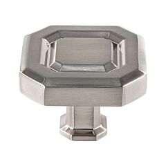 Monaco Collection Contemporary Style Satin Nickel Cabinet Hardware Knob, 1-3/4" (44mm) Overall Length