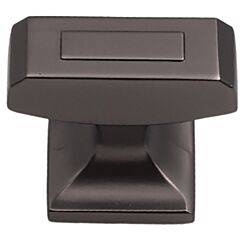 Valencia Collection Contemporary Style Dark Pewter Cabinet Hardware Knob, 1-1/2" (38mm) Overall Length