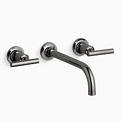 PURIST Widespread wall-mount bathroom sink faucet trim with lever handles, 1.2 gpm, Vibrant Titanium
