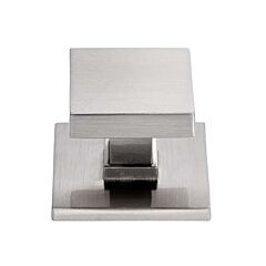 Transitional 1-25/32" (45.5mm) Overall Length Brushed Nickel, Square Cabinet Door Knob