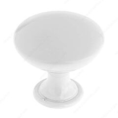 Modern Style White Cabinet Hardware Knob, 31/32 (25mm) Inch Overall Diameter