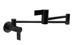 Wall Mounted Contemporary Styled Pot Filler Faucet, Matte Black
