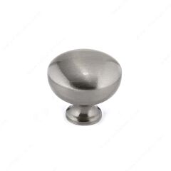 Traditional Metal Style Brushed Nickel Cabinet Hardware Knob, 1-1/4 (32mm) Inch Overall Diameter