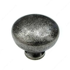Traditional Metal Style Pewter Cabinet Hardware Knob, 1-1/4 (32mm) Inch Overall Diameter