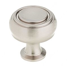 Round Metal Button Brushed Nickel Kitchen Cabinet Drawer Knob 1-5/16" (33mm) Diameter