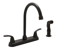 Double Handle Trend 8” Kitchen Faucet with Pull-Out Sprayer, Matte Black