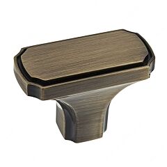 Transitional Rustic Brass Cabinet Hardware Knob, 1-1/16 (43mm) Inch Overall Length